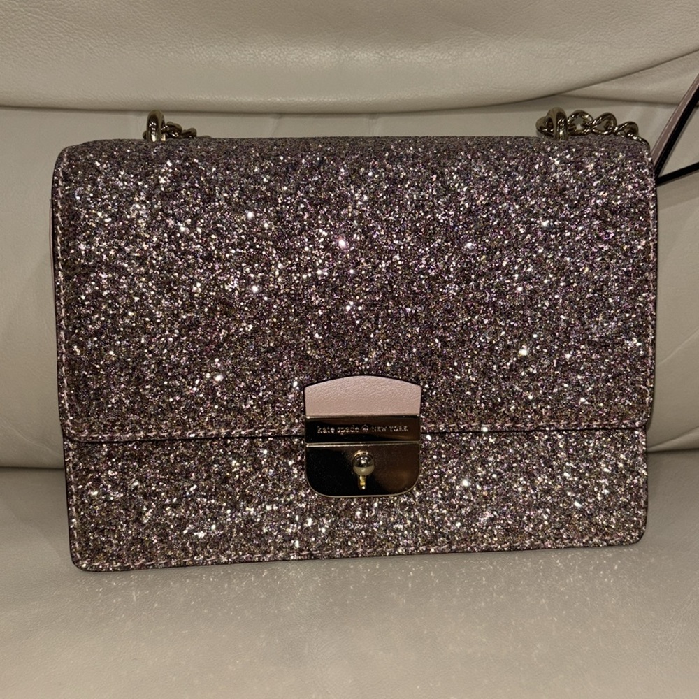 Kate Spade Eden Sunset Lane Rose Gold Glitter Sparkle Crossbody Purse Bag - Picture 16 of 16